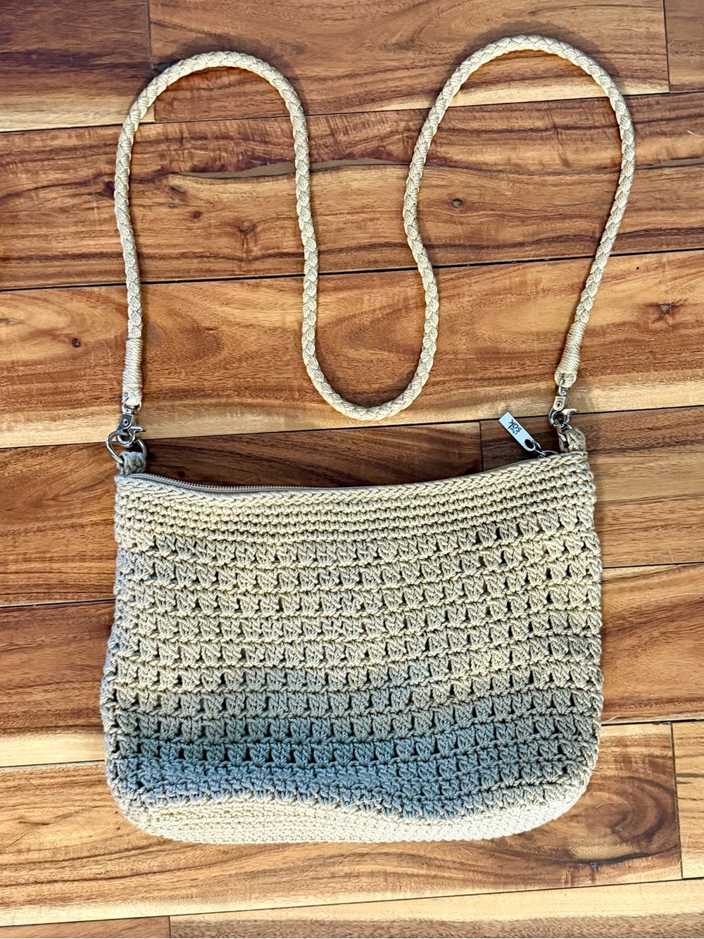 The Sak Beige Crochet Shoulder Bag Crossbody Neutral Boho - Picture 2 of 10